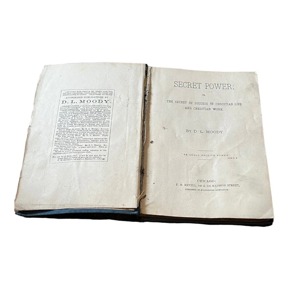 Secret Power Success In Christian Life 1881 First Edition Antique Book D L Moody